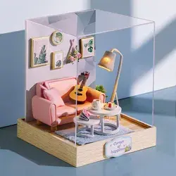 Architecture DIY House Doll Wooden DIY Miniature Furniture Kit Casa Music Toys for Children Birthday Christmas Gifts 220829