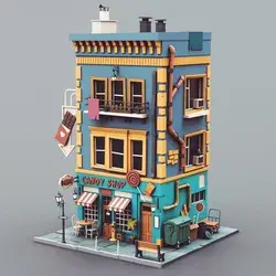 Low poly Candy Shop 01