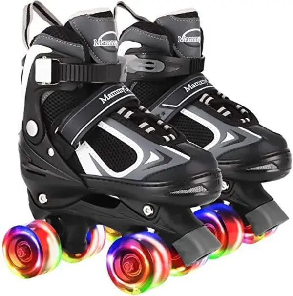 Amazon.com : Nattork Kids Roller Skates for Boys Girls,4 Sizes Adjustable Roller Skates with Light up Wheels,Fun Rollerskates for Toddler Kids Beginners,Christmas Birthday Gift for Indoor Outdoor Sports : Sports &amp; Outdoors