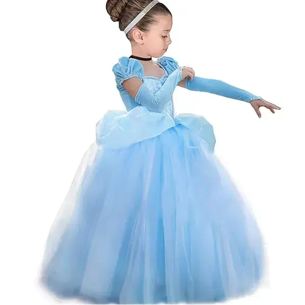 YESNID Girls Cinderella Princess Dress Costume Toddler Ball Gown Halloween Party Cosplay 2-13T