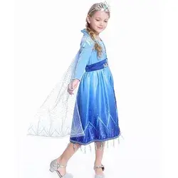 Princess dress Πριγκίπισσα Elsa Παιδική πριγκιπική στολή σε χρώμα Μπλε - 2-4 Χρονών EU100