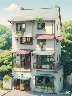 Anime architecture art