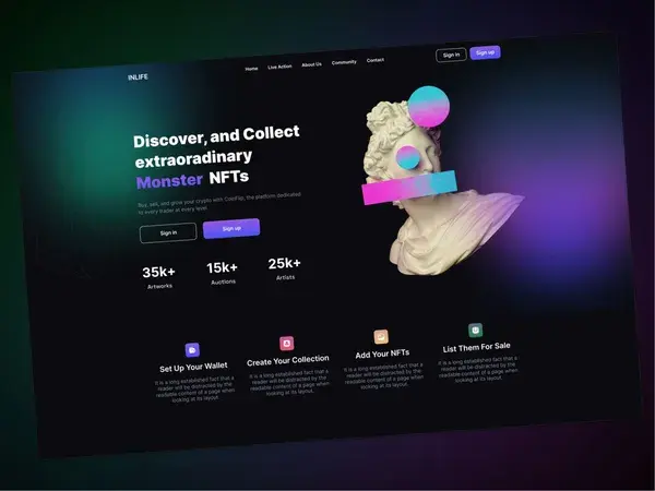 INLIFE - NFT Website 🔥🔥 by Md Solaiman Ali on Dribbble