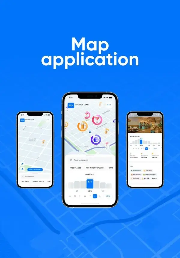 Map application to search for places to visit