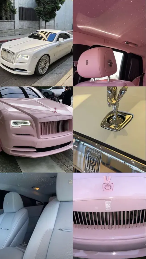 Light pink and white Rolls Royce