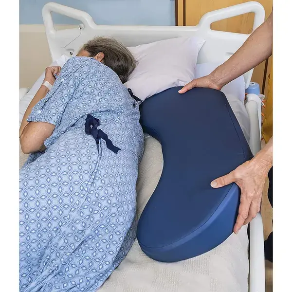 Rescue Non Skid Elevated Positioning Foam Support Pillow, Blue (Open Box)