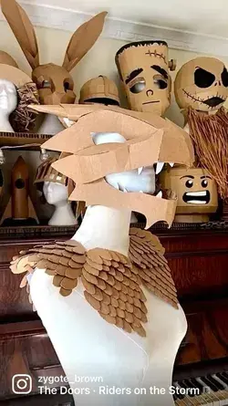 DIY Cardboard Dragon head costume