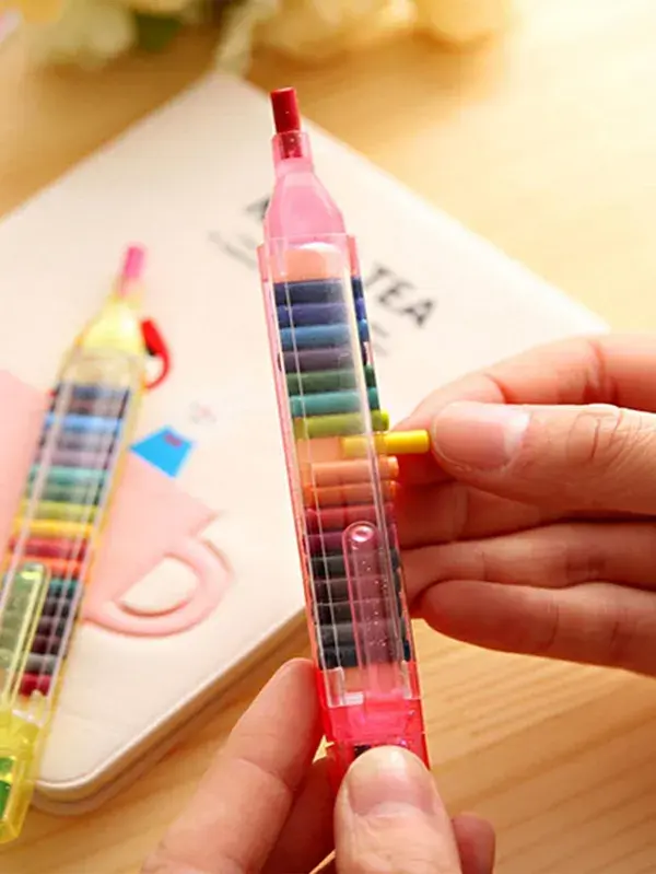 1pc Mixed Color Crayon, Modern Random Color Plastic Crayon For Children