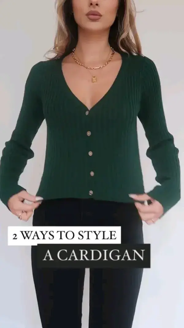 2 ways to wear a button up cardigan 💚