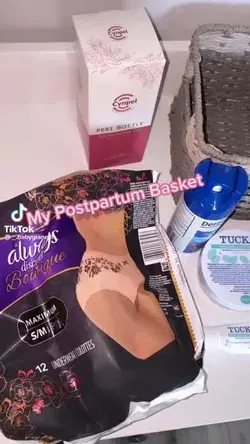 Making a postpartum basket. Postpartum essentials.