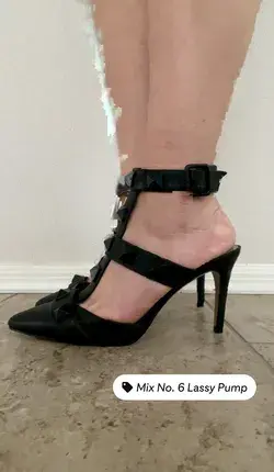 Black Studded Heel with Ankle Strap