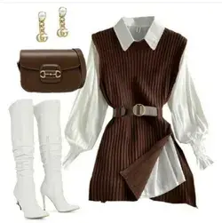 Complete White-Brown Outfit