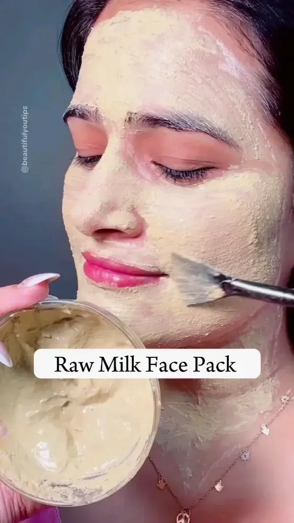 Raw milk skin brightening or glowing skin Easy face pack 😍 Glowing Skin