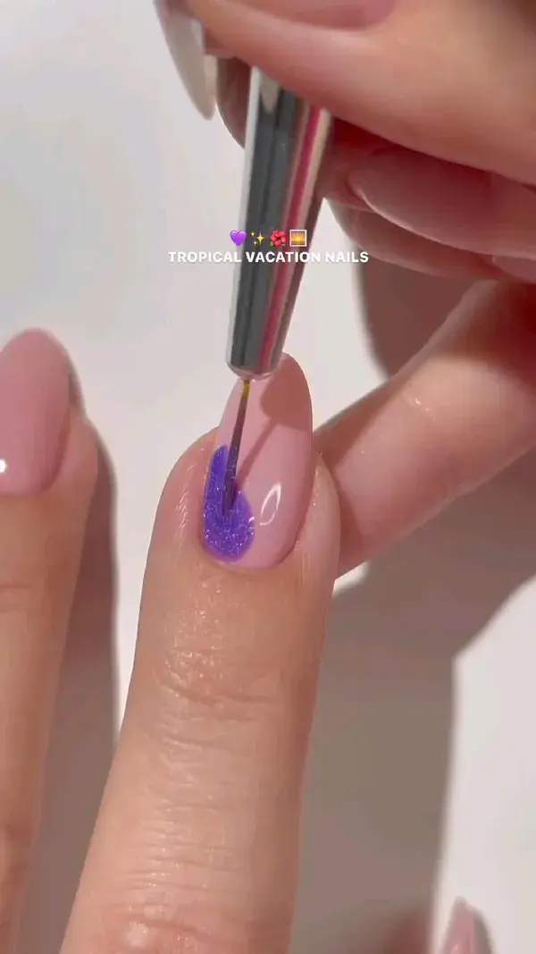 Tropical vacation nail art