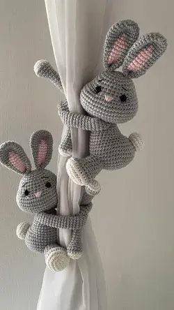 Crochet curtains tie back window decorations holder nursery room