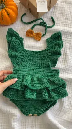 Autumn Baby Girl Romper | Baby Girl Outfit | Handmade Baby Clothes