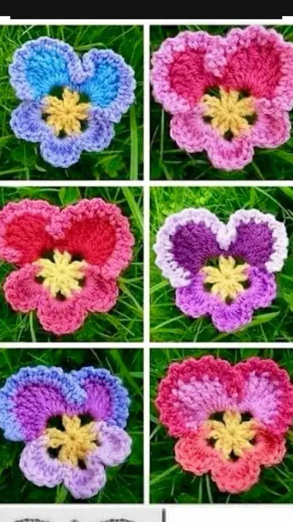 Crochet flowers plus pattern