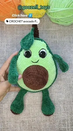 Crochet Avocado pattern, amigurumi plush avocado with seed, big avocado toy