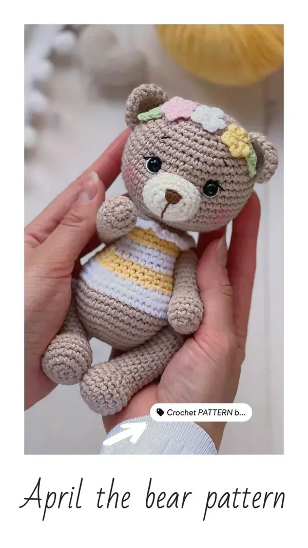 Crochet bear amigurumi pattern easy to follow PDF