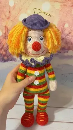 Crochet clown doll pattern Amigurumi doll