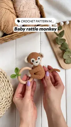 Baby rattle monkey crochet pattern