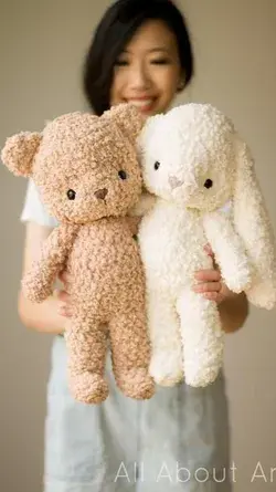 Fleece Teddy and Bunny Crochet pattern by Stephanie Lau