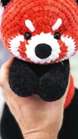 Red panda bear. Crochet red panda. Red panda crochet pattern. Amigurumi panda bear. Plush panda