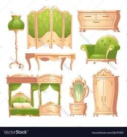 Luxury baroque interior romantic vintage bedroom Vector Image