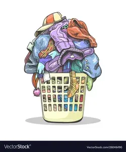 Clothes laundry basket Royalty Free Vector Image