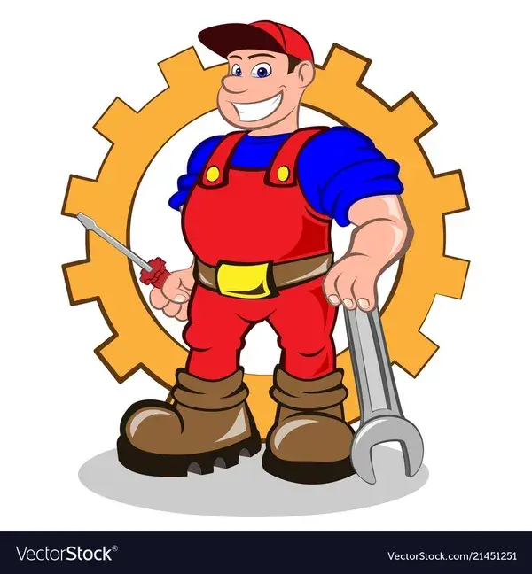 Smiling mechanic man Royalty Free Vector Image