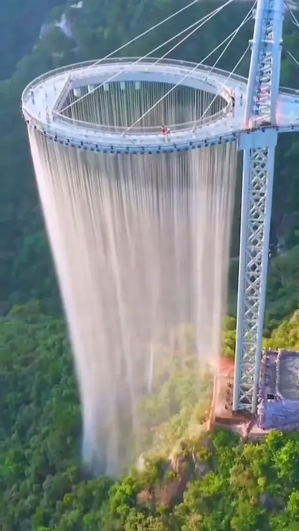 Sky corridor waterfall walkway😍