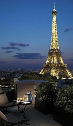 Luxury life Eiffel Tower view Vacation view