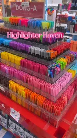 Highlighter Haven. Pleasing stationery store, man, I'd lose all my money if I walked in here.