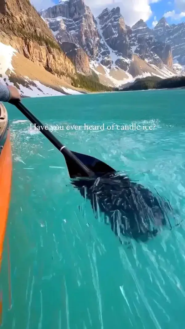 Candle ice found canoeing on Moraine Canada 🇨🇦 Have you ever seen this type of ice before ?