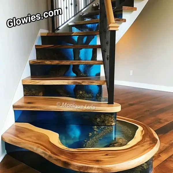 wood and resin stairs