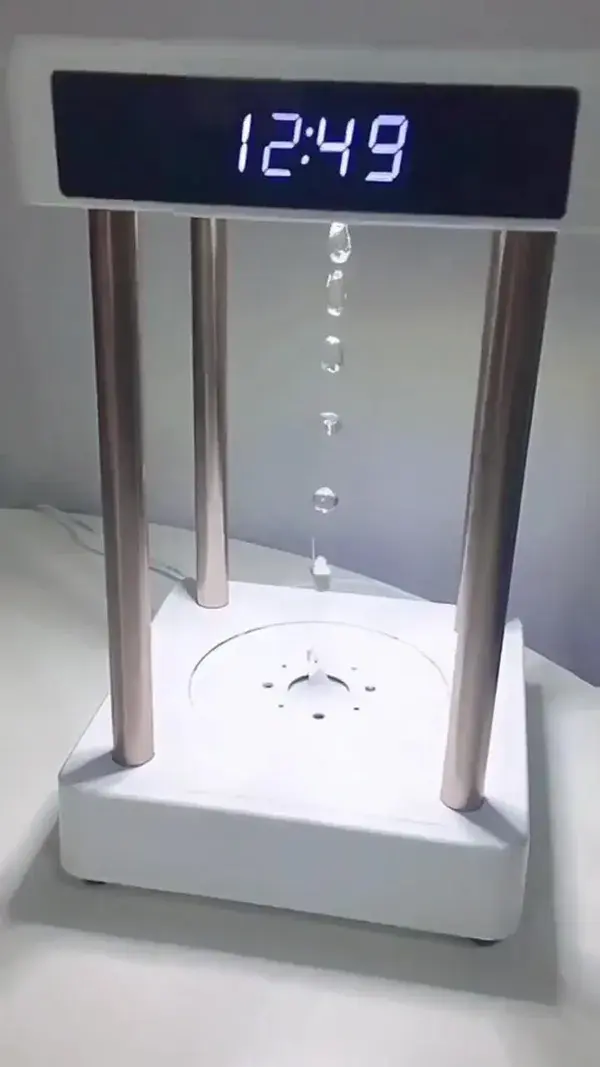 Rainbow Cloud Anti Gravity Levitating Water Drops Tabletop Fountain Time