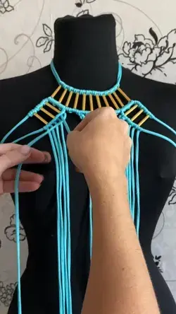 Macrame dress with cylinders
