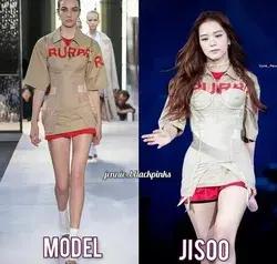 JISOO WITH MODEL SAME OUTFIT