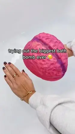 Trying Out The Biggest Red Pink Brain Bath Bomb Fizzer Ever