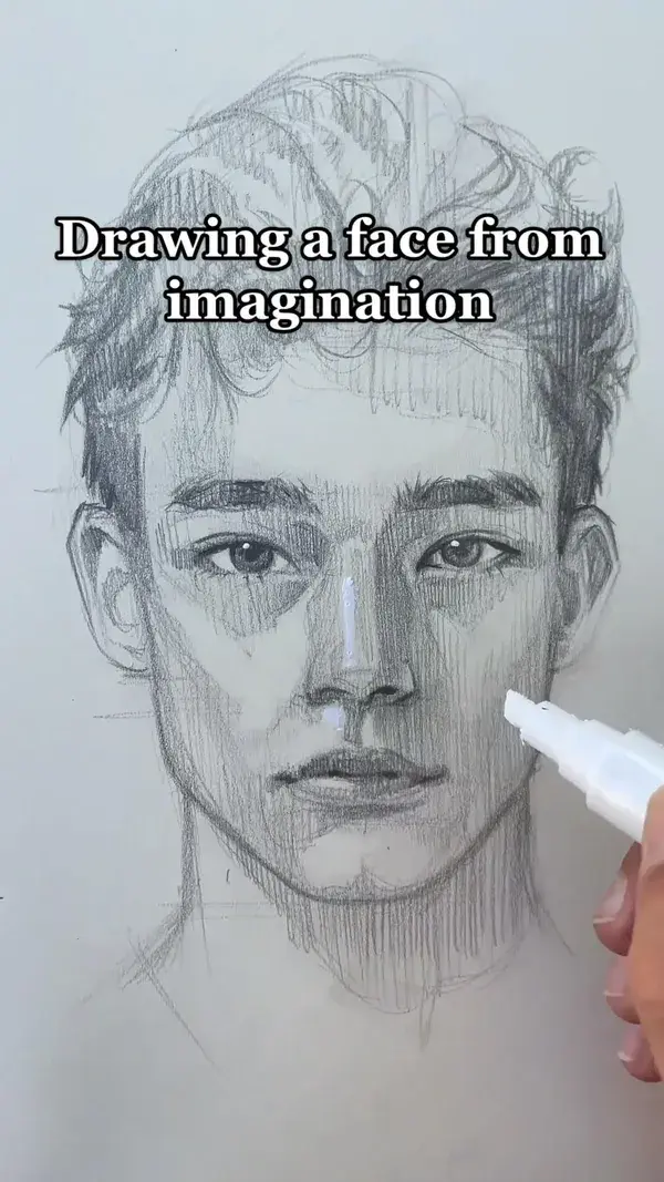 I had no idea how he would look like until the very end…! #drawing #pencildrawing #facedrawing