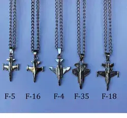 Silver Toned F35, F18, F16, F5, F4 Jet Plane Pendant Necklace, Keychain, gifts for pilot, Plane Necklace, Pilot Necklace, Pilot gifts