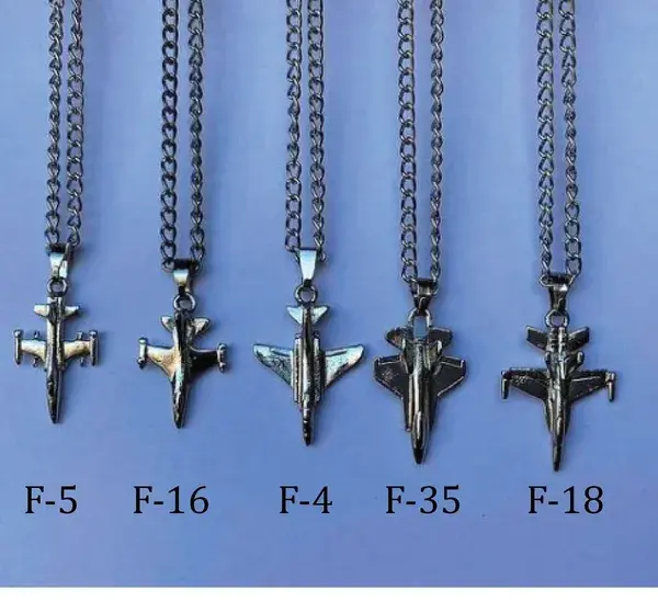 Silver Toned F35, F18, F16, F5, F4 Jet Plane Pendant Necklace, Keychain, gifts for pilot, Plane Necklace, Pilot Necklace, Pilot gifts