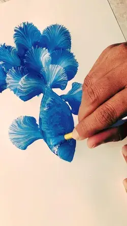 One stroke betta fish painting