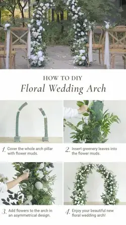 DIY Floral Wedding Arch-White & Green-DIY Wedding Idea