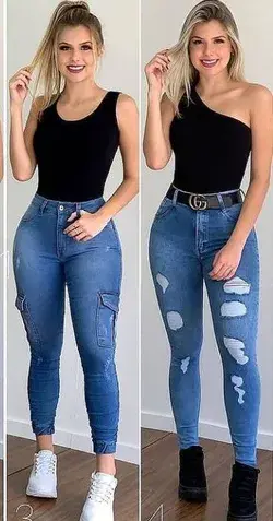 Ladies blue jeans