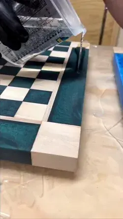 DIY River Table Chess Board
