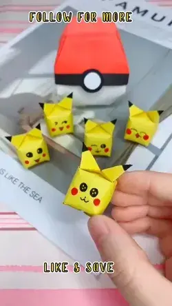 Origami PIKACHU - Cute Paper Pokemon Pikachu Tutorial
