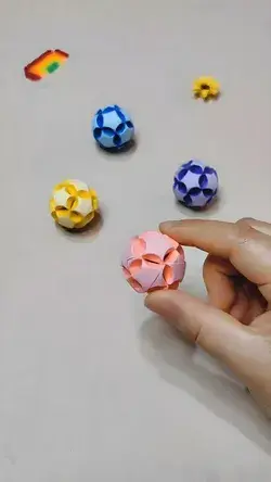 Fold a lucky star flower ball #origami