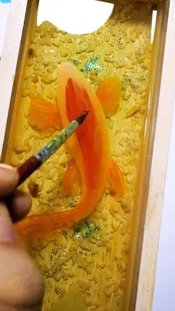 Koi fish resin painting process