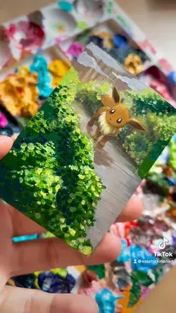 Eevee Painted Pokemon Card